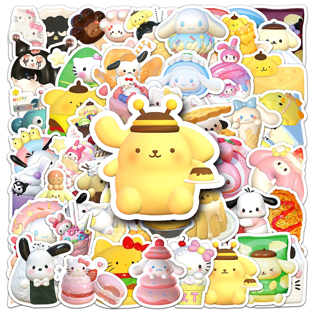 

10/30/50/100PCS Mix Kawaii 3D Sanrio Anime Stickers DIY Skateboard Fridge Guitar Laptop Motorcycle Cartoon Decal Kid Toy Sticker