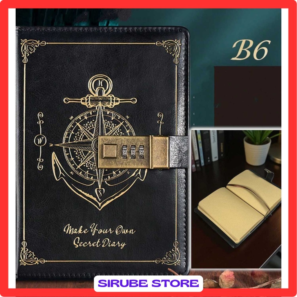 

Buku Jurnal Leather Vintage B6 200 Halaman Grid with Lock - INU148