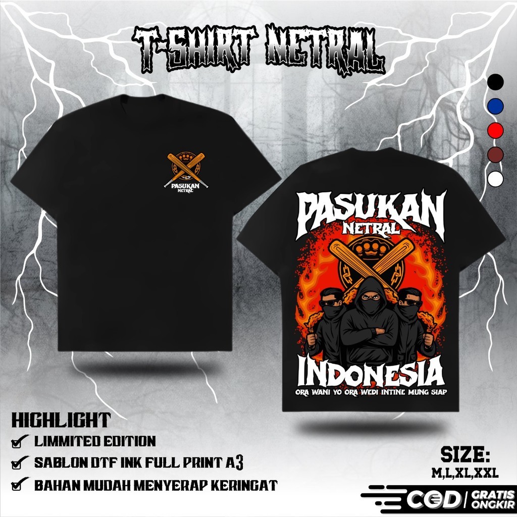 KAOS NETRAL PASUKAN NETRAL INDONESIA -  KAOS NETRAL TERBARU - KAOS NETRAL BROTHERHOOD - KAOS NETRAL 