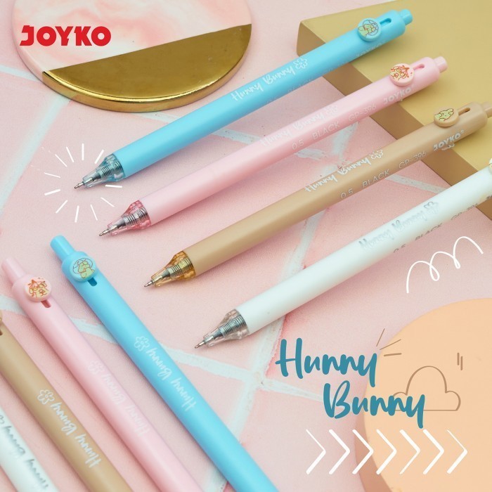 

Gel Pen Joyko GP-396 Hunny Bunny Gel 0.5 mm isi 4 | Needle Tip 0,5mm | Bulpen Gel | Pena Gel Hitam