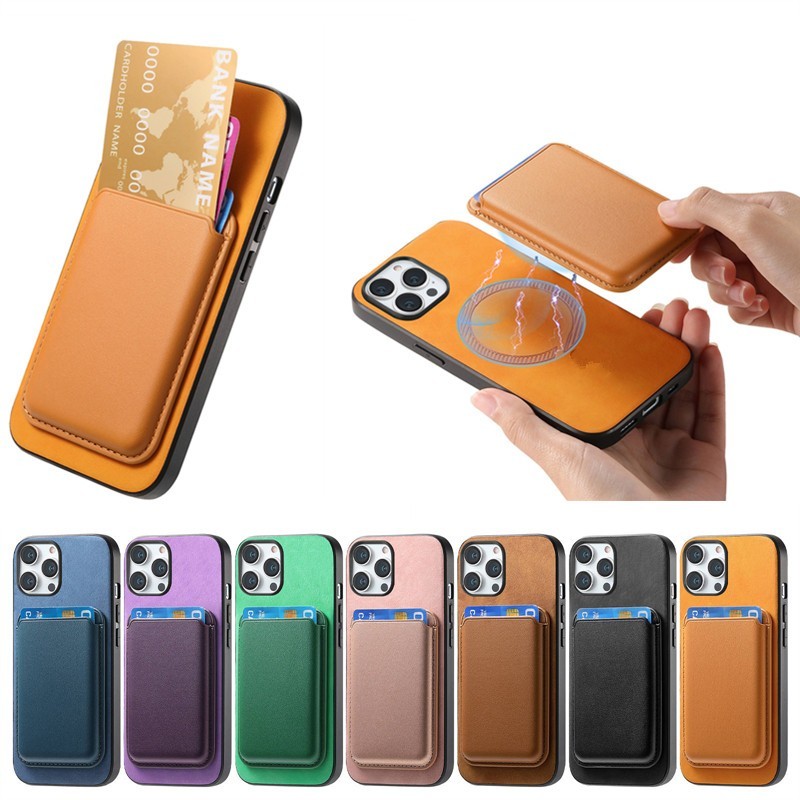 Wireless Charging PU Kulit Phone Case Untuk iPhone 12 Pro Max XR XS Max 7 8 Plus 11 Pro Max Magnetic