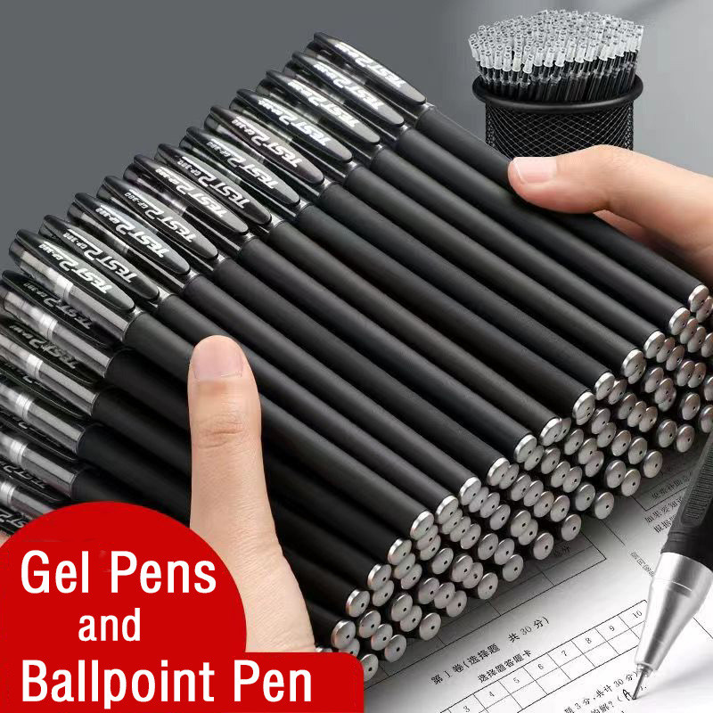

10pcs Gel Pen Black ink 0.5mm Refills Rods Bullet Tip Ballpoint Pens For School Office Exam Supplies Stationery Gel Pen Kawaii