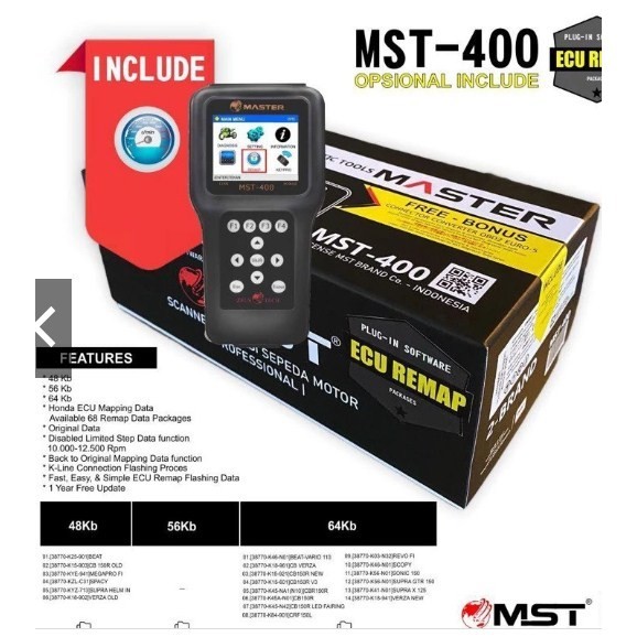 Scanner MST 400 Yamaha Master MST Remap ECU Maping Data