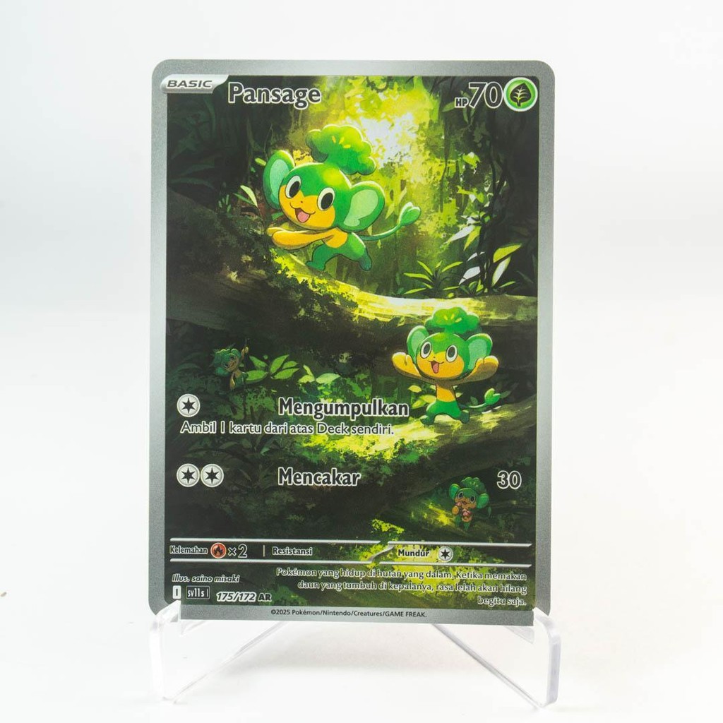 Pansage AR 175/172 SV11s Hitam & Putih Kartu Pokemon TCG Original Indonesia