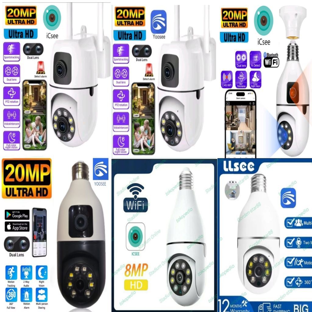 ICSEE / Yoosee IP CAMERA CCTV WIFI 360° PTZ PAN Hasil Jerni