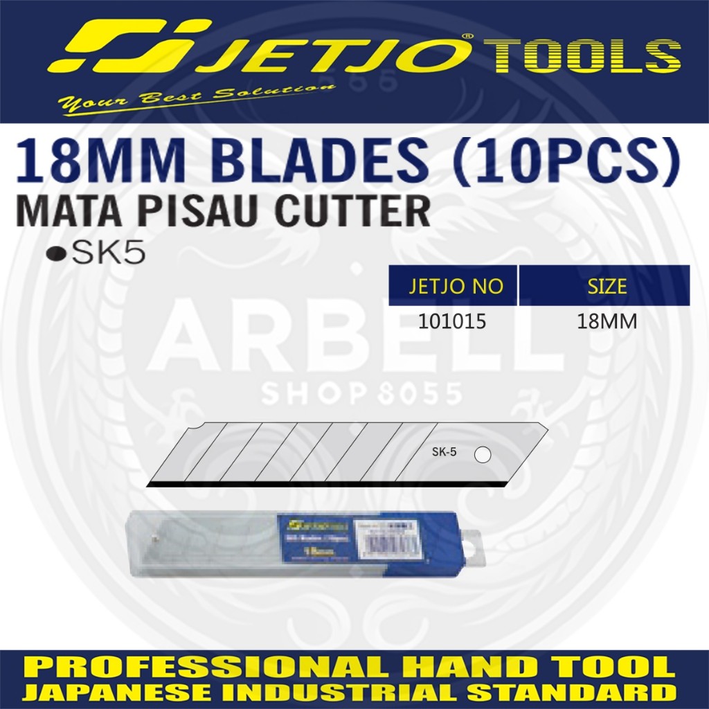

18MM BLADE ISI 10 PCS MATA PISAU CUTTER CATER SKH5 PART 101015 ORIGINAL PRODUK JETJO