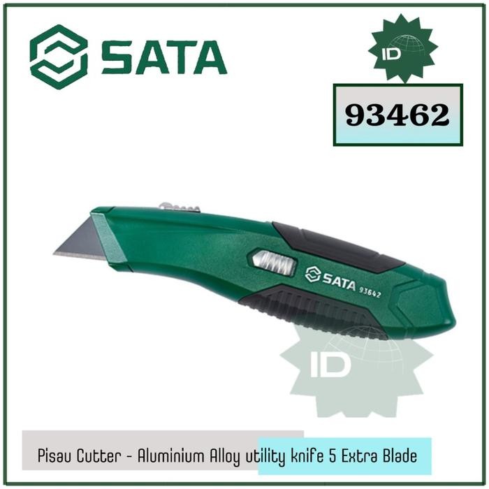 

Pisau Cutter 93642 Zinc Alloy Utility Knife 5 Extra Blades Sata Tools