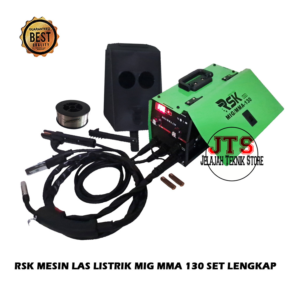 TERMURAH Mesin Las MIG-130 RSK Travo Las Mig Tanpa Gas Co2 Gas-less Inverter Welder Digital Mig MMA 
