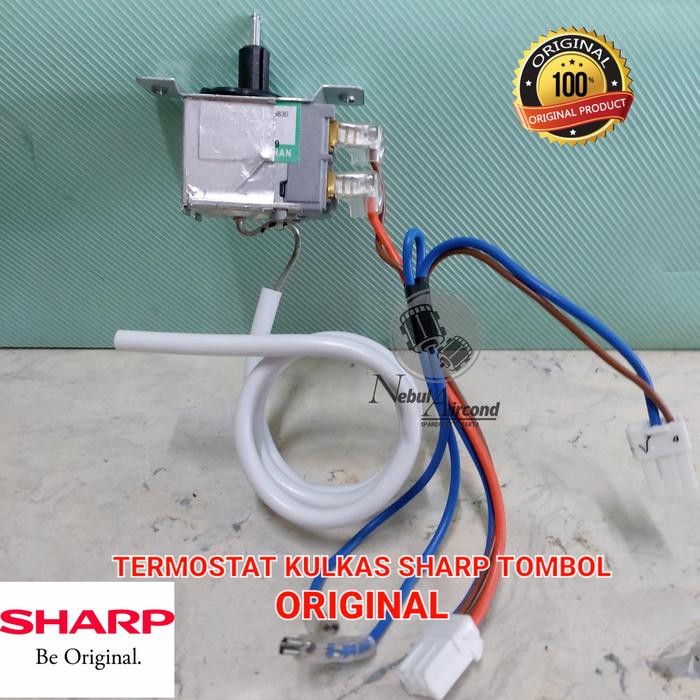TERMOSTAT KULKAS SHARP ORIGINAL + KABEL SOKET 2 PINTU TOMBOL