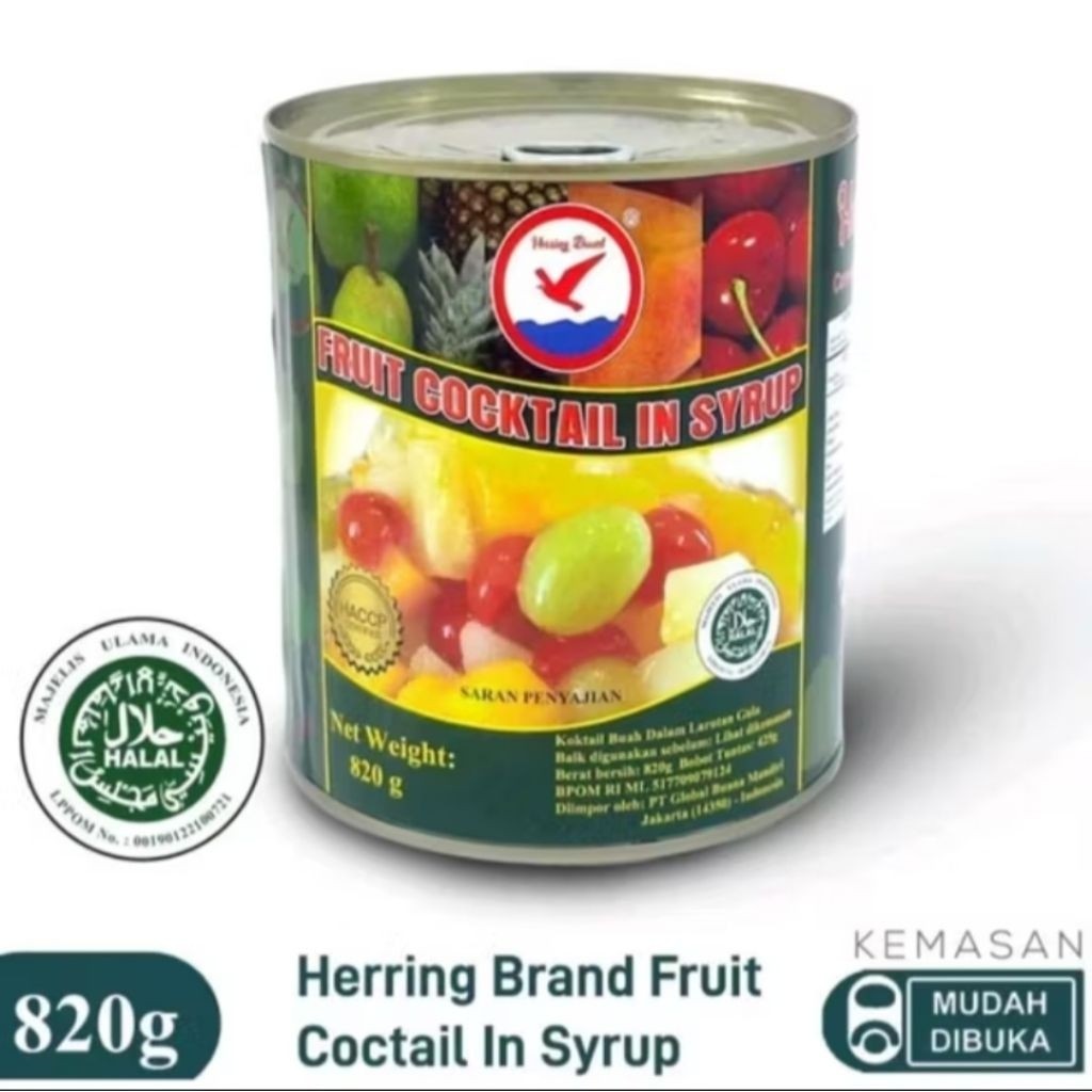 

Herring Brand Fruit Cocktail In Syrup Buah Campur Kaleng 820 gr