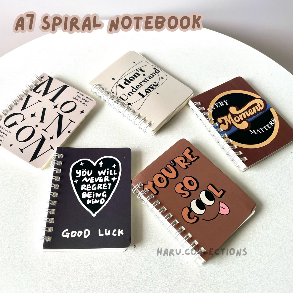 

[HARU] A7 Spiral Notebook Daily Planner Buku Catatan Harian Estetik Lembar Kertas Agenda Jadwal Produktivitas