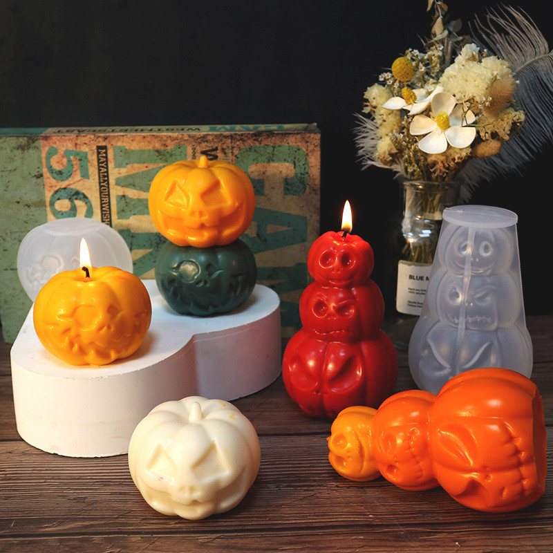 

Halloween Pumpkin Candle Silicone Mold DIY Scented Candle Making Plaster Drip Resin Mold Holiday Decora Party Craft Souvenirs