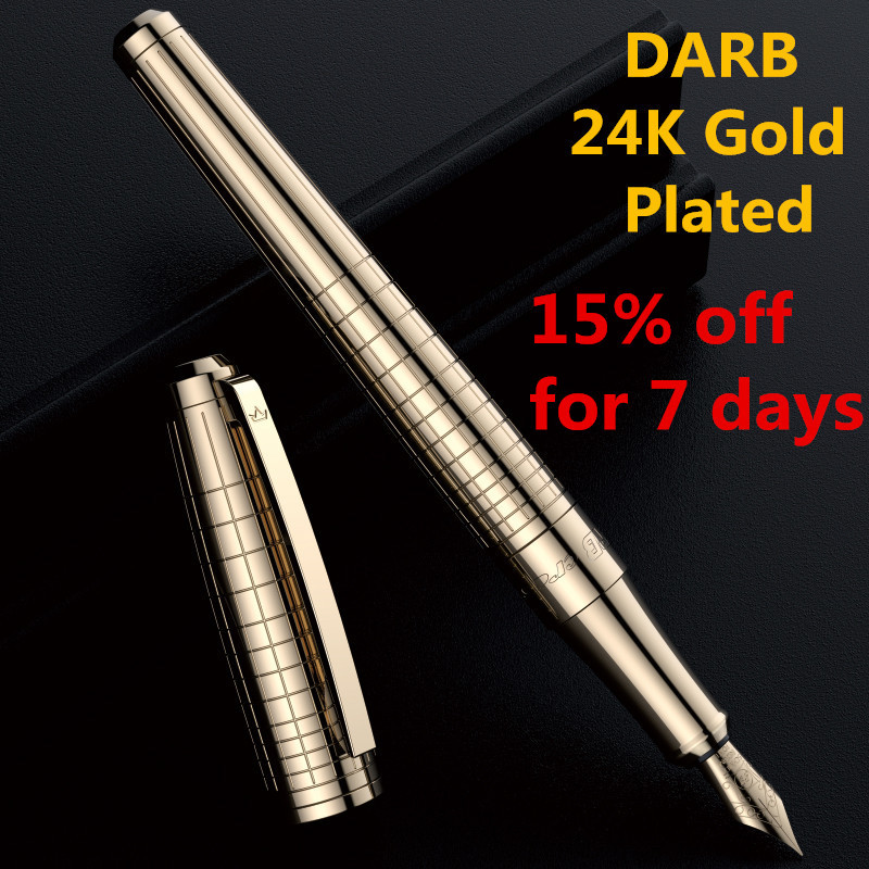 

DARB Fountain Pen 24K Gold Plated High Quality Metal Pen For Business Office Writing