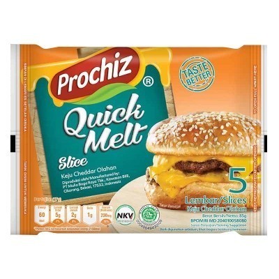 

Prochiz Quickmelt Slice 5'S Keju Cheddar Lembaran