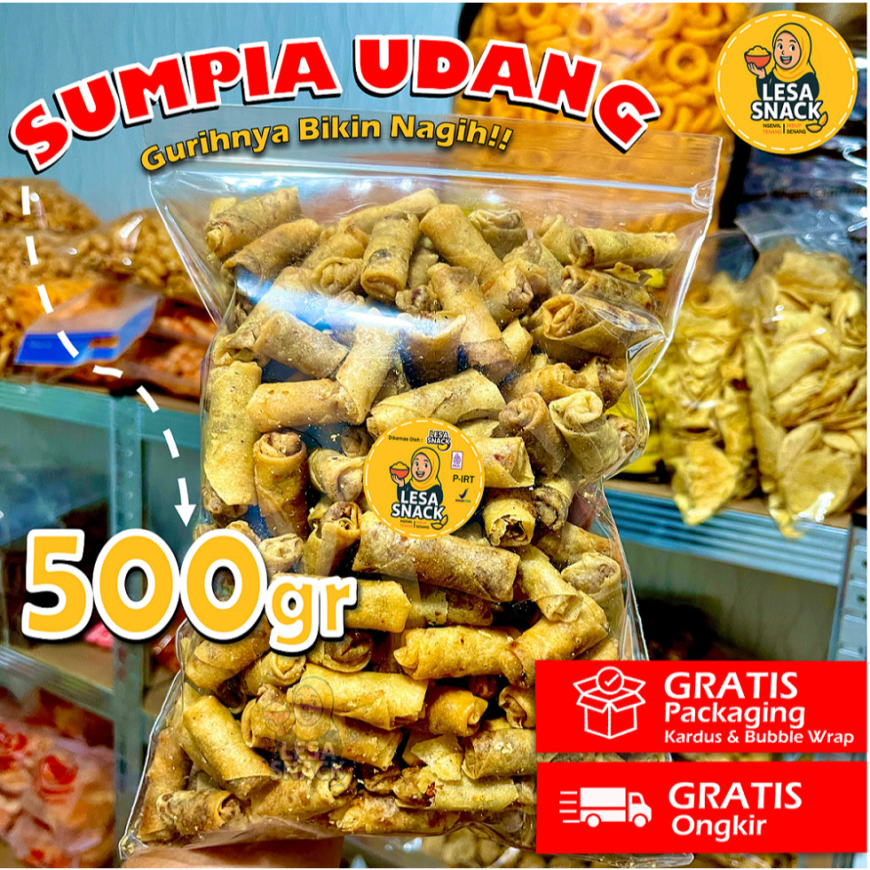 

500 gram Sumpia Udang Snack Kiloan Grosir Cemilan Camilan Makanan Ringan Kemasan Termurah