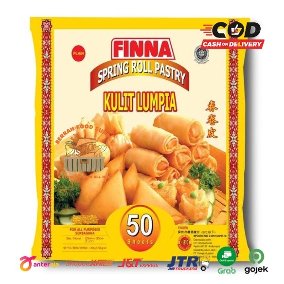 

FINNA SPRING ROLL PASTRY 125mm x 125mm 50 lembar HALAL / Finna Kulit Lumpia