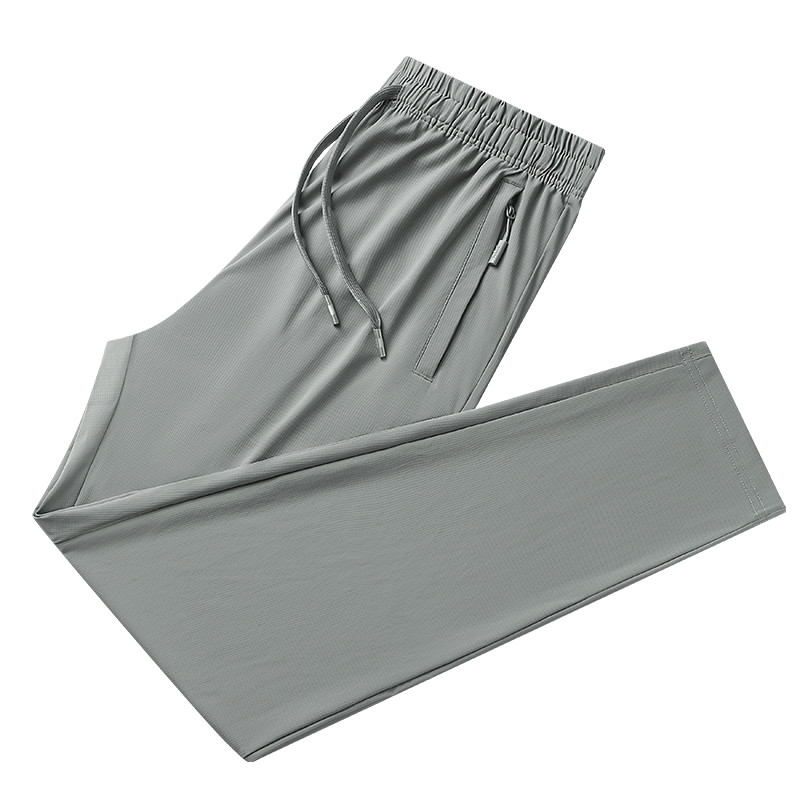 DISAI Celana Pria Saku Ritsleting Celana Cepat Kering Panjang Ice Silk Fabric Fashion Pants 9029A
