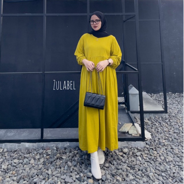 Nuwa Midi Dress Katun Combed Busui Dan Non Busui