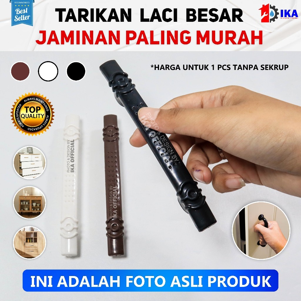 Tarikan Laci MURAH BAGUS Warna Putih Coklat Hitam / Tarikan Laci Gagang Laci Plastik Handle Pintu Le