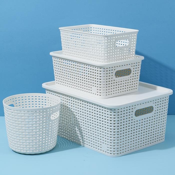 MINISO Keranjang Penyimpanan Serbaguna Keranjang Susun Keranjang Make Up Kosmetic Serbaguna Keranjan