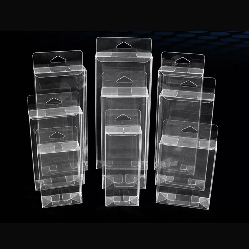 

50Pcs Hook Transparent PVC Phone Case Clear Plastic Boxes Storage Jewelry Gift Box Wedding Birthday Party For Gift Packing Box