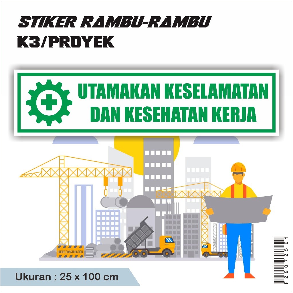 

Sticker Stiker Warning Rambu-Rambu Proyek K3 Keselamatan Kerja