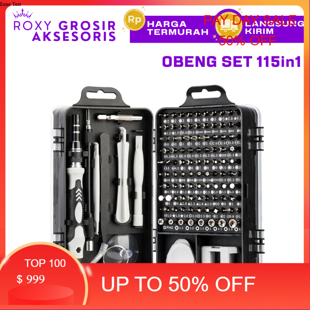 Obeng Set Lengkap 115 in 1 Set Obeng Super lengkap multifungsi obeng service hp laptop reparasi