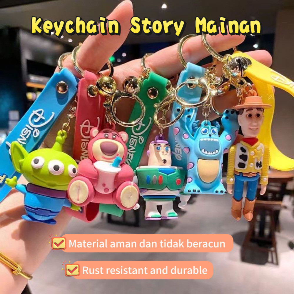 Ganci Keychain Aksesoris Tas Handphone Gantungan Buzz Hiasan Woody Disney Keychain Lotso Lightyear