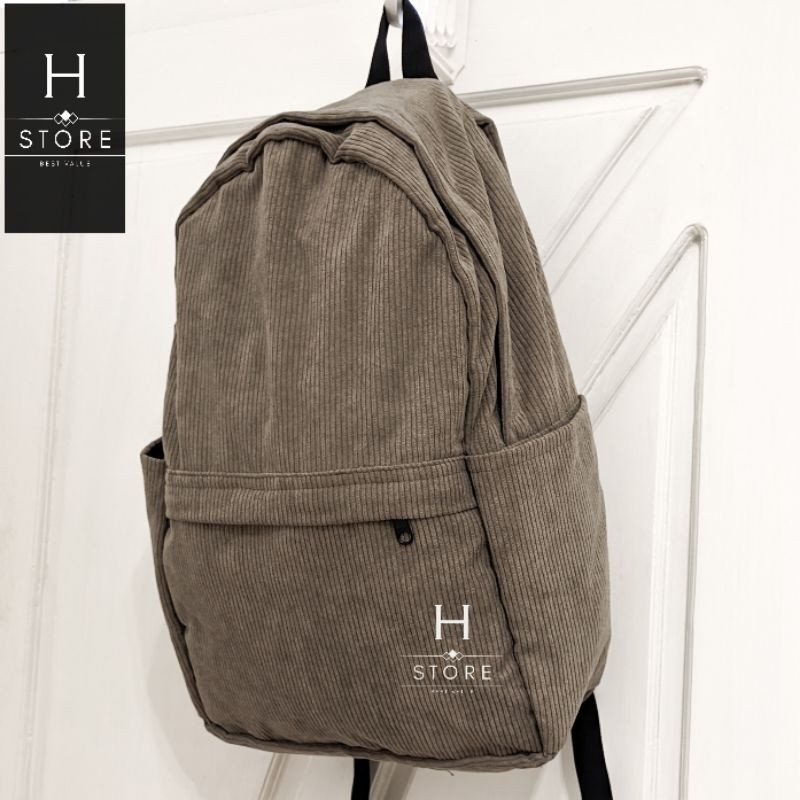 tas ransel corduroy Backpack corduroy tas sekolah - Grosir