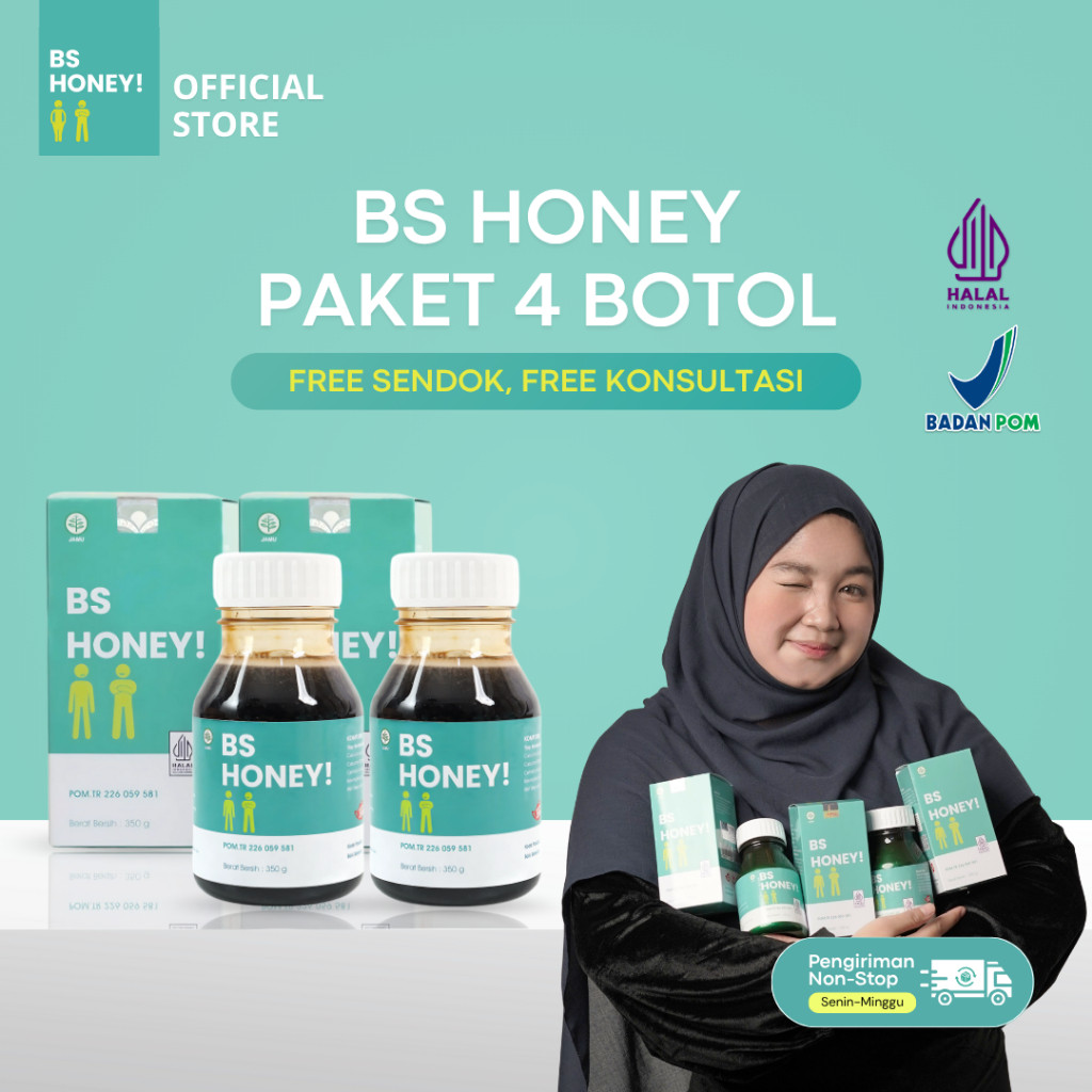 *PROMO* BYE SKINNY (BS HONEY Penggemuk Badan) Paket Mantap 4 Botol