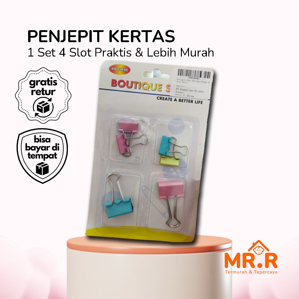 

Clip Kertas Colorful Cocok Untuk Sekolah Dan Kantor Paper Clip Binder 1 Set 4 Slot Penjepit Kertas Warna-Warni Lucu