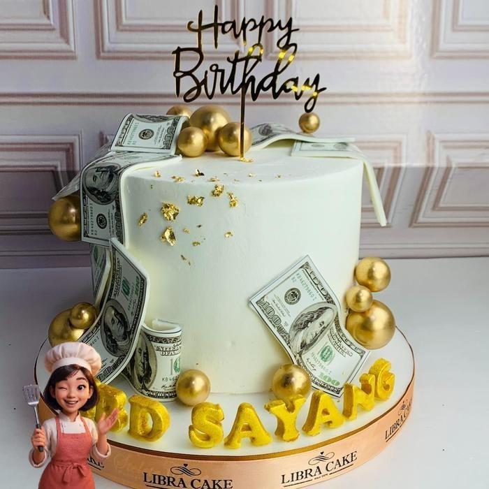 Kue Ulang Tahun/Birthday Cake/Kue Ultah Tema dollar/Dollar Cake/Money Cake Dollar/Kue Birthday jakar