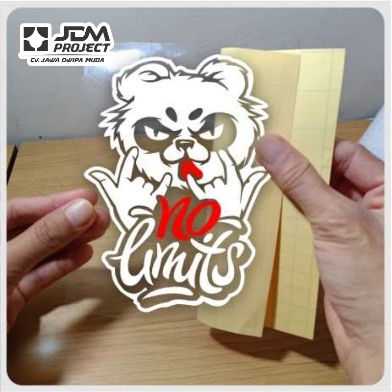 

JDM Project - sticker panda No Limid, sticker cutting timbul