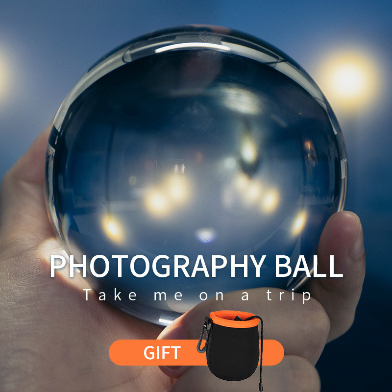 

6/7/8/9/10cm Photography Crystal Lens Ball Asian Quartz Clear Creative Shooting Glass Ball w/ Portable Bag for Photo Shooting