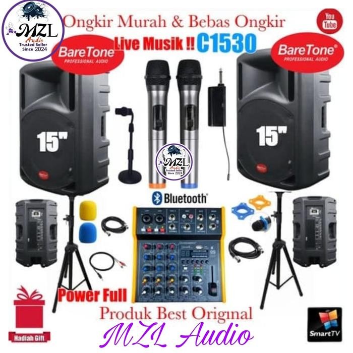 Paket Sound system Live musik karaoke 15 inch power Full Original