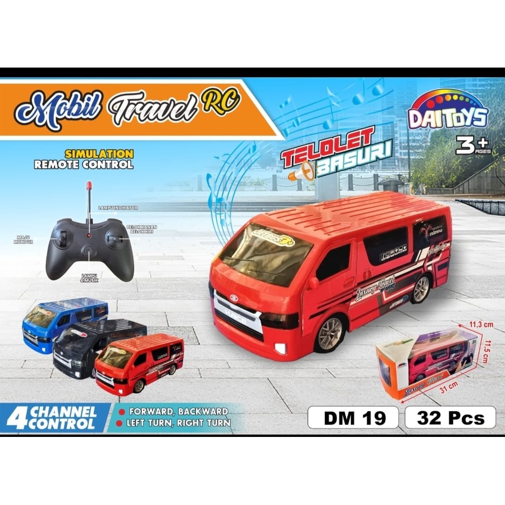 MAINAN ANAK REMOTE CONTROL BUS TRAVEL ELF HIACE LUXURY MAINAN MOBIL RC TRAVEL BASURI ELF TRAVEL CAR 