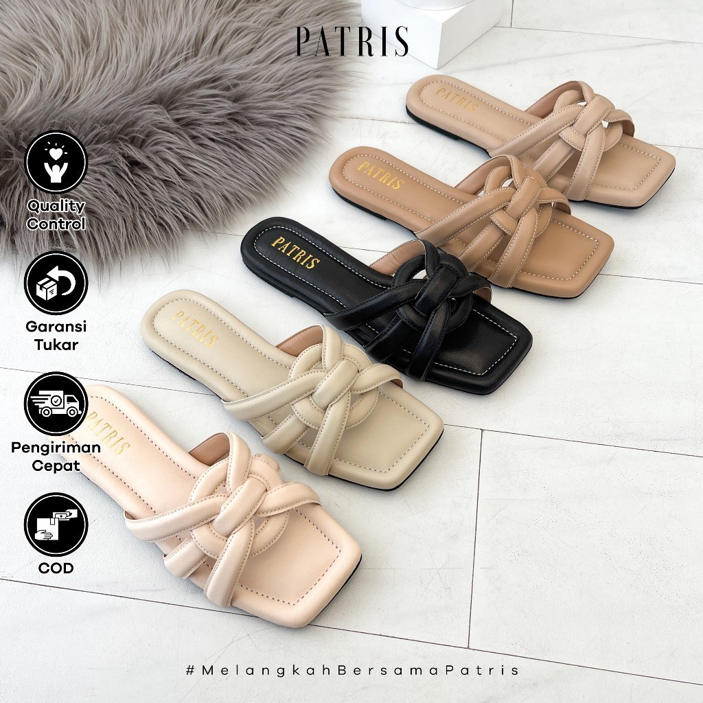 Patris Libby Sandal Wanita Flat / Teplek