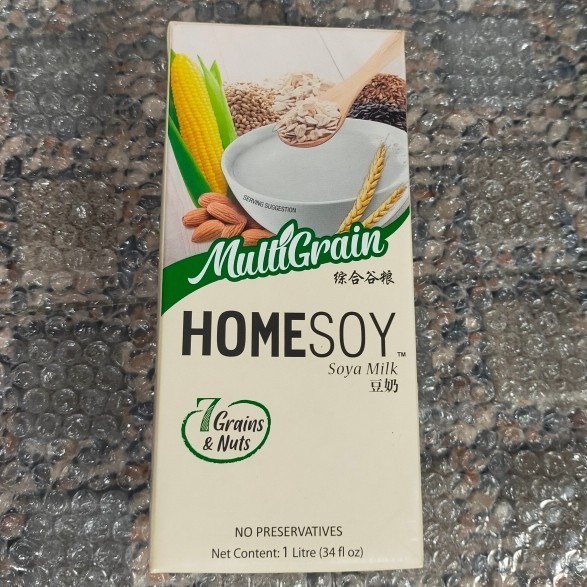 

home soy susu soya milk multigrain 7 grain and nuts 1ltr