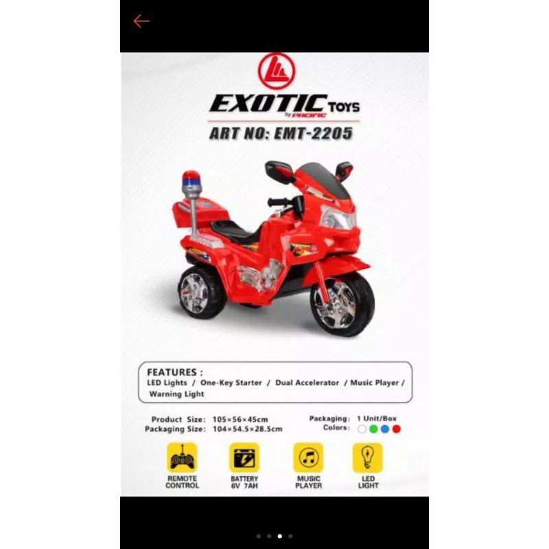 (FREE ONGKIR) Motor aki anak  Exotic Toys EMT-2205