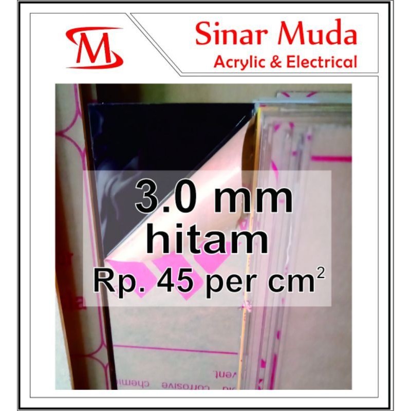 Akrilik Lembaran 3mm Custom Warna Hitam - Mika Acrylic Murah