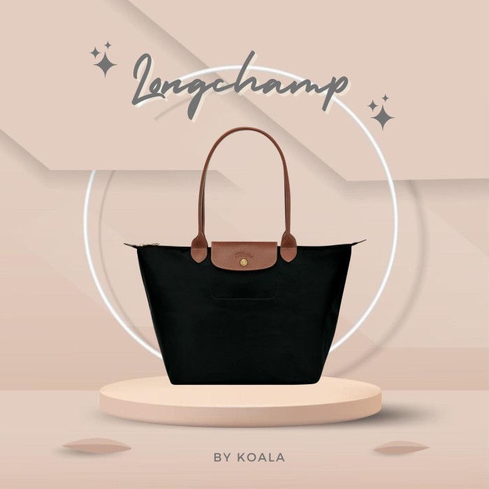 [S3TYA_SHOP] [READY STOCK] Tas Longchamp LC Le Pliage Shoulder Bag - Black, Large