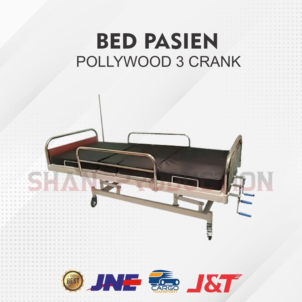 Tempat Tidur Pasien Ekonomi 3 Crank Polywood - Tempat Tidur Rawat Inap -  Bed Pasien [3 crank Polywo