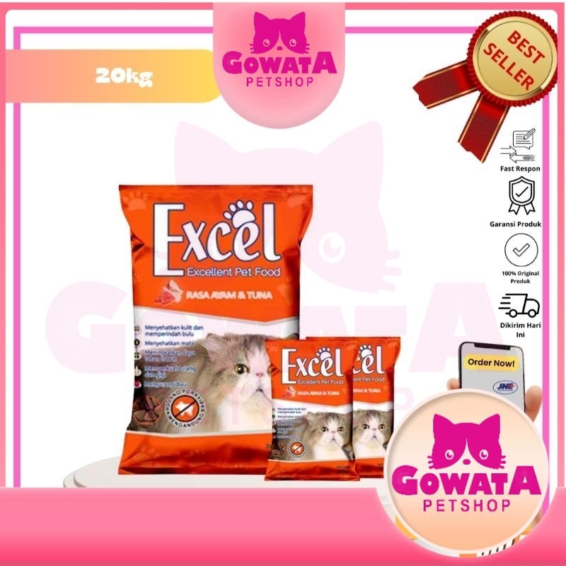 Makanan Kucing Excel Cat Chicken Tuna Adult 20Kg (Orange)