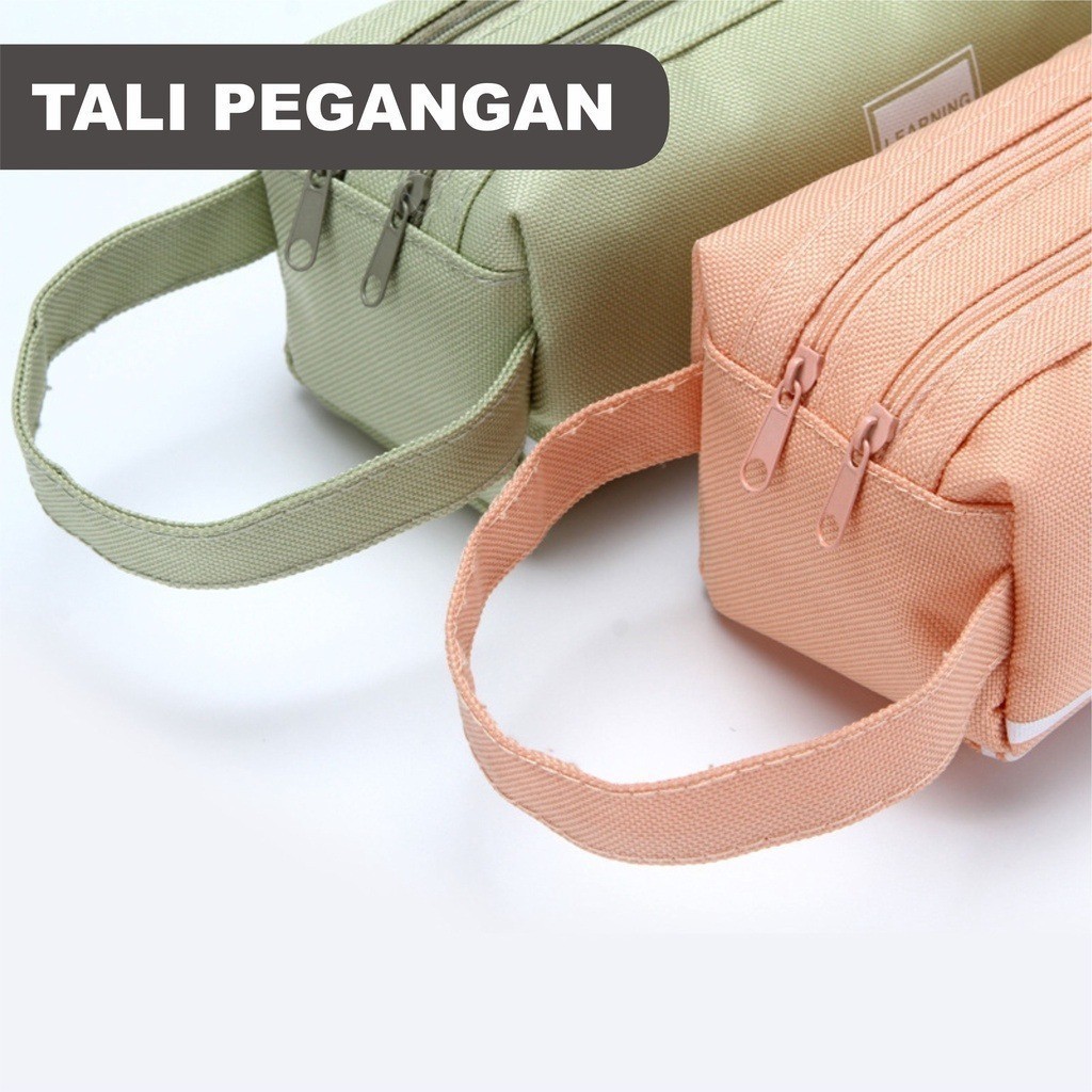 

ACEH.DYA 130839 Kotak Pensil Dan Stationery Dual Zipper / Dompet Pensil 2 Pouch