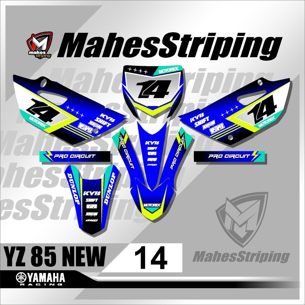Sticker Striping Stiker Decal Variasi YZ 85 Motif Racing MS-14
