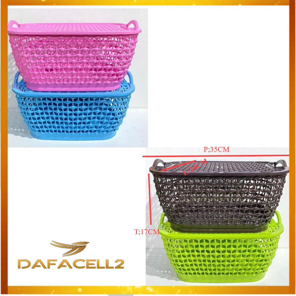 Gween Basket + Tutup | Keranjang Plastik  | Container Mini Serbaguna