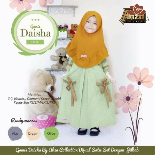 Yasmeerastore.bdg Ahza Gamis Anak Daisha/Gamis Daisha anak by Ahza Original