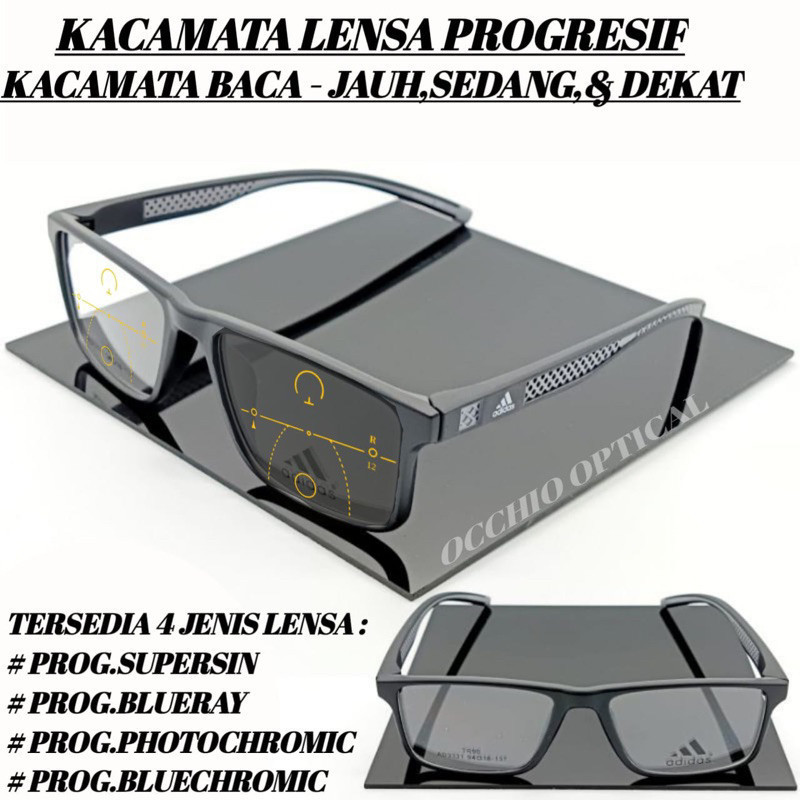 NEW Kacamata Progresif Photochromic Sporty Pria | Kacamata Pria Baca & Jalan | Kacamata Baca Progres