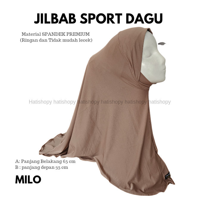 Jilbab Sport Dagu Instan Hijab Olahraga Jumbo Banyak Warna - Milo