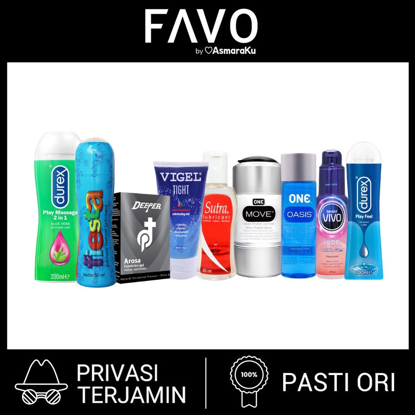 Lubricant Gel - Pelumas Durex / Vivo / ONE / Vigel / Sutra / Fiesta / KY Jelly / Deeper - Isi 30 gr 